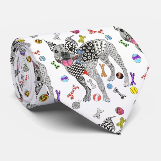 Schattige en kleurrijk Boston Terrier Stropdas (Opgerold)