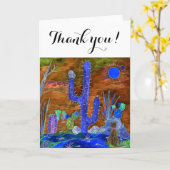 Schattige en kleurrijk Desert Cat Wenskaart Kaart (Gele Bloem)