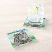 Schattige en kleurrijk Engels Bulldog Glass Onderz Glazen Onderzetter (Schuin)
