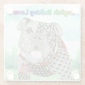 Schattige en kleurrijk Engels Bulldog Glass Onderz Glazen Onderzetter (Achterkant)