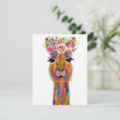 Schattige en kleurrijk Floral Llama Wenskaart Kaart (Staand voorkant)
