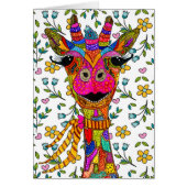 Schattige en Kleurrijk Giraffe Wenskaart (Voorkant)