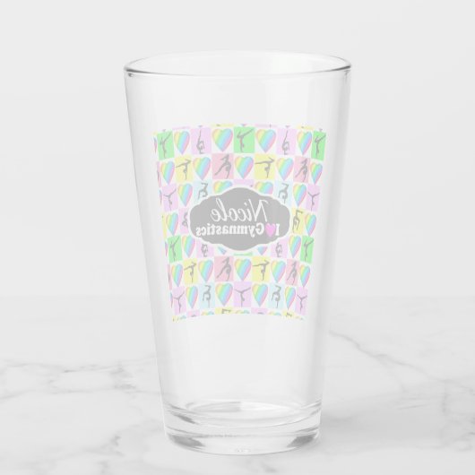 SCHATTIGE EN KLEURRIJK GYMNAST MEISJE ONTWERP GLAS (Achterkant)