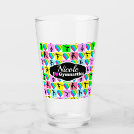 SCHATTIGE EN KLEURRIJK GYMNAST MEISJE ONTWERP GLAS