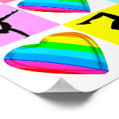 SCHATTIGE EN KLEURRIJK GYMNAST MEISJE ONTWERP POSTER (Hoek)