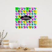 SCHATTIGE EN KLEURRIJK GYMNAST MEISJE ONTWERP POSTER (Keuken)