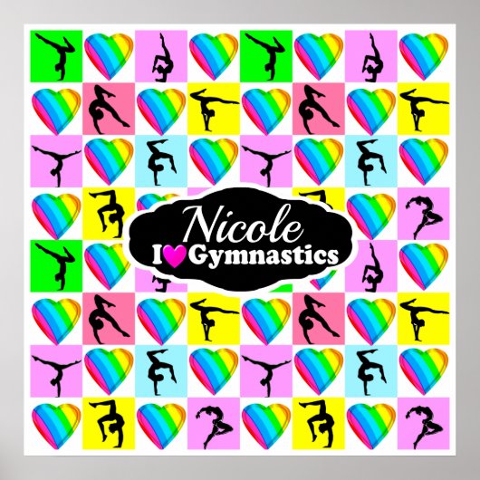 SCHATTIGE EN KLEURRIJK GYMNAST MEISJE ONTWERP POSTER (Voorkant)
