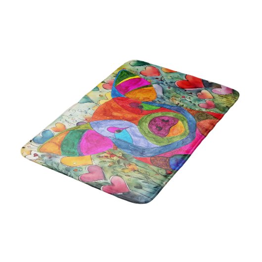 Schattige en kleurrijk Happy Pig met Hearts Bath M Badmat (Gekanteld)