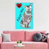 Schattige en Kleurrijk Hond en Kattencanvas 16"x"2 Canvas Afdruk (Insitu (Woonkamer))