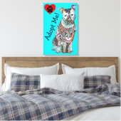 Schattige en Kleurrijk Hond en Kattencanvas 16"x"2 Canvas Afdruk (Insitu (Slaapkamer))