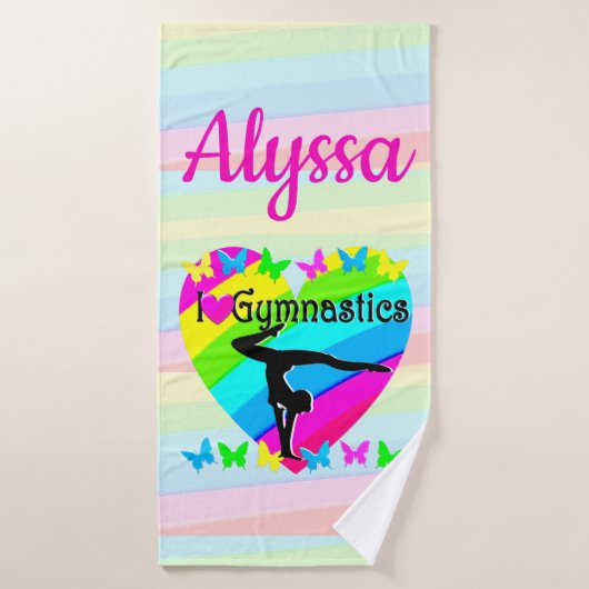 SCHATTIGE EN KLEURRIJK IK HOU VAN GYMNASTIEK BADHANDDOEK (Badhanddoek)