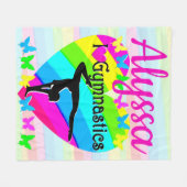 SCHATTIGE EN KLEURRIJK IK HOU VAN GYMNASTIEK FLEECE DEKEN (Voorkant (Horizontaal))