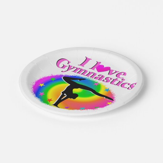 SCHATTIGE EN KLEURRIJK IK HOU VAN GYMNASTIEK ONTWE PAPIEREN BORDJE (Gekanteld)