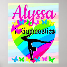 SCHATTIGE EN KLEURRIJK IK HOU VAN GYMNASTIEK POSTER