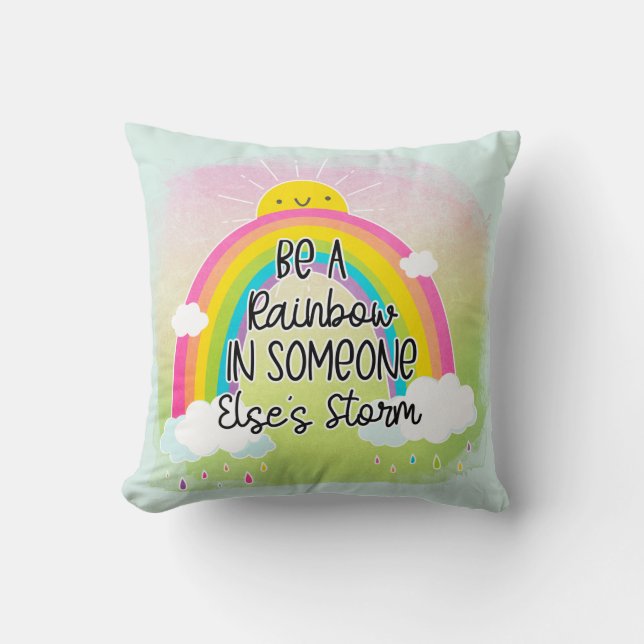 Schattige en kleurrijk Inspirerend Kussen (Voorkant)