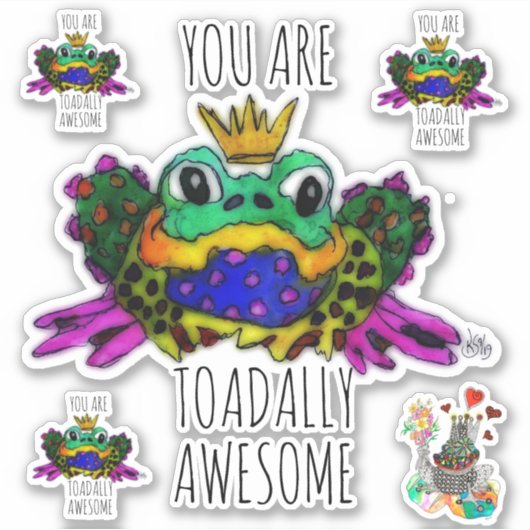 Schattige en Kleurrijk Je bent Toadally Geweldige Sticker (Voorkant)