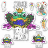 Schattige en Kleurrijk Je bent Toadally Geweldige Sticker (Voorkant)