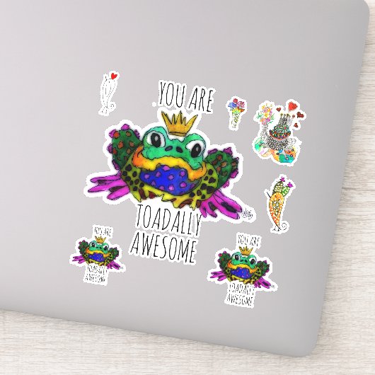 Schattige en Kleurrijk Je bent Toadally Geweldige Sticker (Detail)