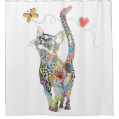 Schattige en kleurrijk kattendouchegordijn douchegordijn (Voorkant)