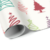 Schattige en Kleurrijk Kerst Vibe Wrapping Papier (Rol Hoek)