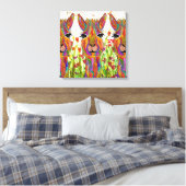 Schattige en Kleurrijk Llama Canvas - 20 "x 20" (Insitu (Slaapkamer))