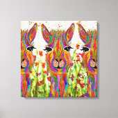 Schattige en Kleurrijk Llama Canvas - 20 "x 20" (Voorkant)