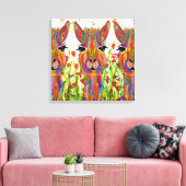 Schattige en Kleurrijk Llama Canvas - 20 "x 20" (Insitu (Woonkamer))