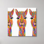Schattige en Kleurrijk Llama Canvas - 20 "x 20" (Voorkant)
