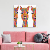 Schattige en Kleurrijk Llama Canvas - 20 "x 20" (Insitu (Woonkamer))