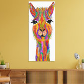 Schattige en Kleurrijk Llama Verpakt Canvas (Insitu (Woonkamer))