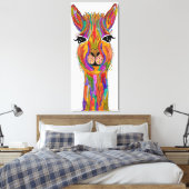 Schattige en Kleurrijk Llama Verpakt Canvas (Insitu (Slaapkamer))