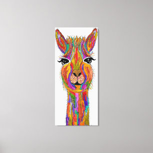 Schattige en Kleurrijk Llama Verpakt Canvas Afdruk