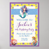 Schattige en kleurrijk Magic Mermaid Poster (Voorkant)