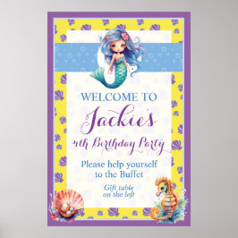 Schattige en kleurrijk Magic Mermaid Poster