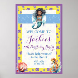 Schattige en kleurrijk Magic Mermaid Poster