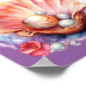 Schattige en kleurrijk Magic Mermaid Poster (Hoek)