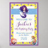 Schattige en kleurrijk Magic Mermaid Poster (Voorkant)