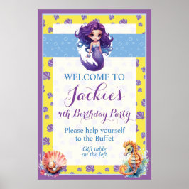 Schattige en kleurrijk Magic Mermaid Poster