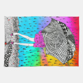 Schattige en kleurrijk meisje in de regen keukenha theedoek (Horizontaal)