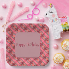 Schattige en kleurrijk meisje papieren bordje