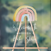 Schattige en Kleurrijk Regenboog Baby shower Welko Acryl Bord (Neutraal)