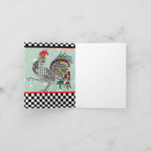 Schattige en Kleurrijk Rooster Wenskaart Bedankkaart (Binnen)