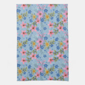 Schattige en Kleurrijk Roze Geel Blauw Bloemenpatr Theedoek (Verticaal)