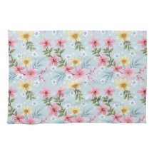 Schattige en Kleurrijk Roze Geel Wit Bloemenpatroo