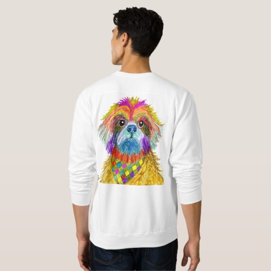 Schattige en kleurrijk Shih Tzu Sweatshirt (Achterkant volledig)