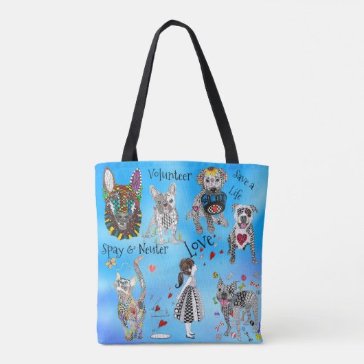 Schattige en kleurrijk Tas voor adoptie van honden (Achterkant)