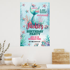 Schattige en Kleurrijk Zeemeermin Poster