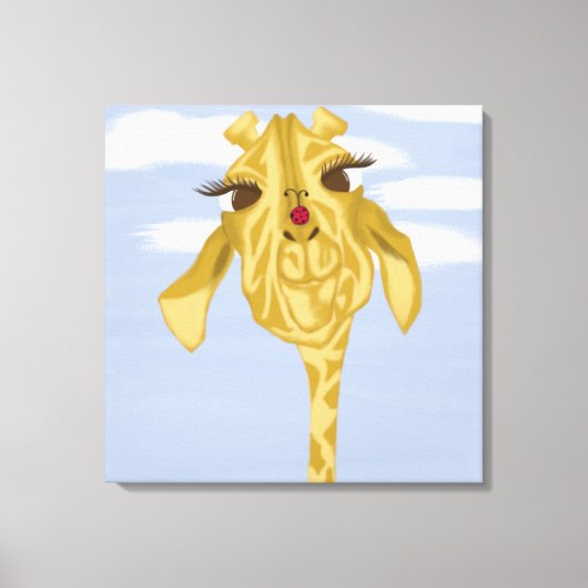 Schattige en kleurrijke giraffe canvas afdruk (Voorkant)