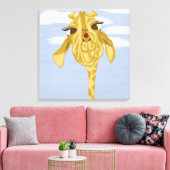 Schattige en kleurrijke giraffe canvas afdruk (Insitu (Woonkamer))