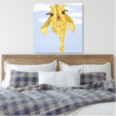 Schattige en kleurrijke giraffe canvas afdruk (Insitu (Slaapkamer))